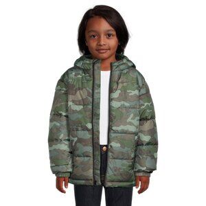 NEW SWISS TECH BOYS L 10-12 CAMOUFLAGE PUFFER WINTER HOODED JACKET FULL ZIP